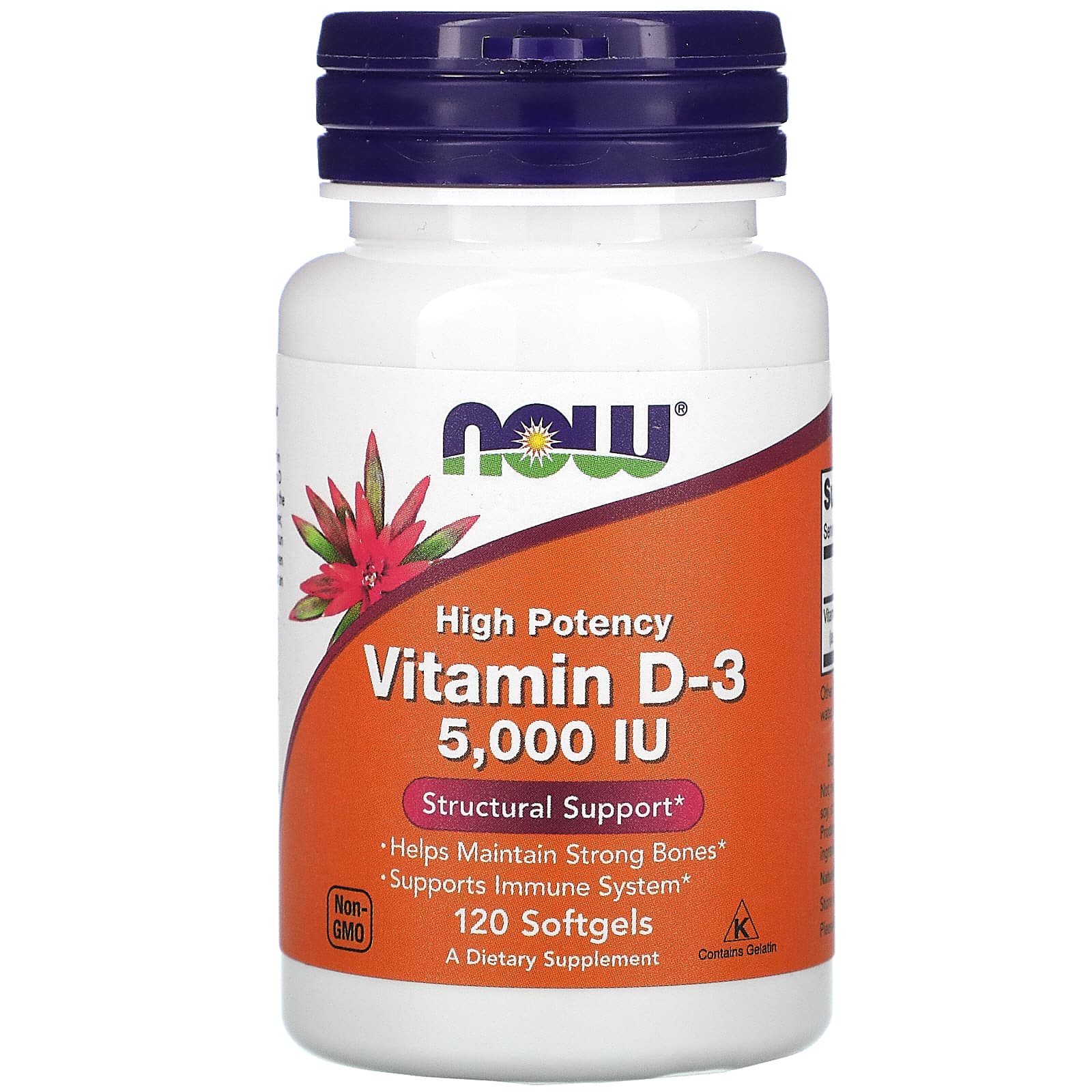 NOW Vitamin D-3 -- 5000 IU - 120 Softgels