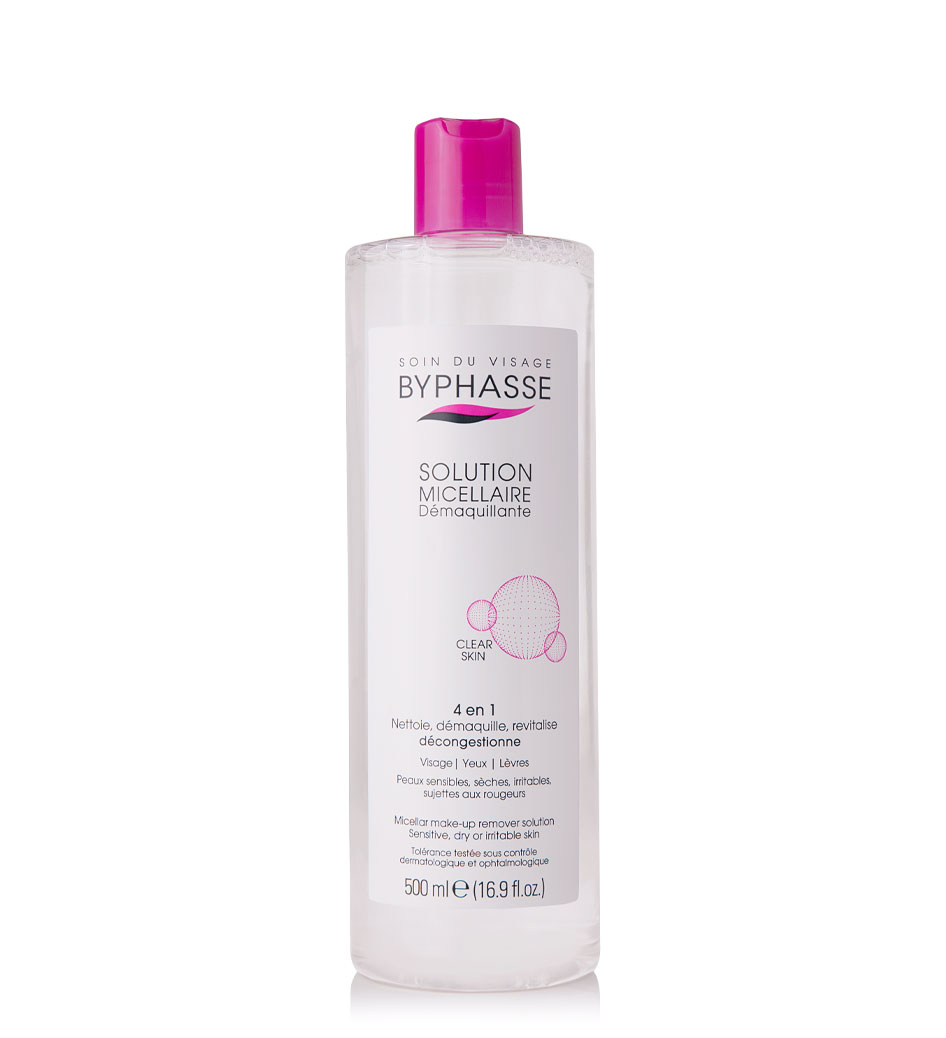 Solution démaquillante micellaire pour peaux sensibles, sèches, irritées ou ayant tendance à rougir 500ml PEAU CLAIRE