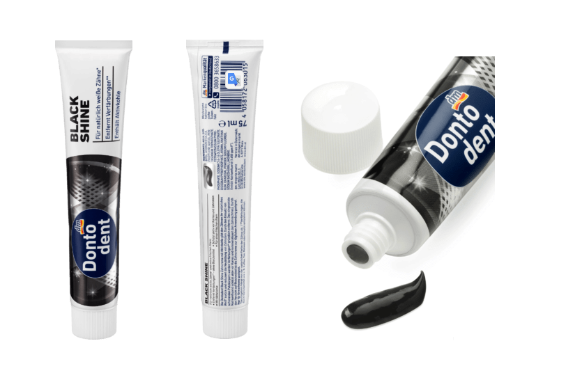 Dontodent Toothpaste Black Shine Natural Whitening Activated Charcoal 75ml