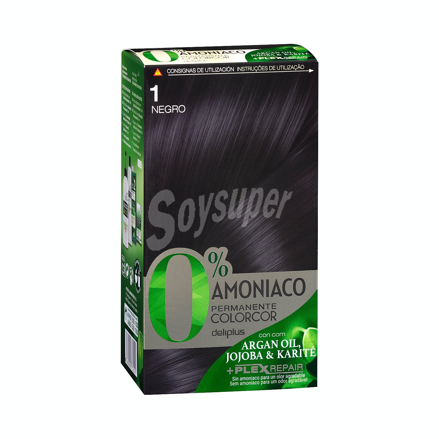 Deliplus Tinte coloracion permanente Nº 1 0% amoniaco negro