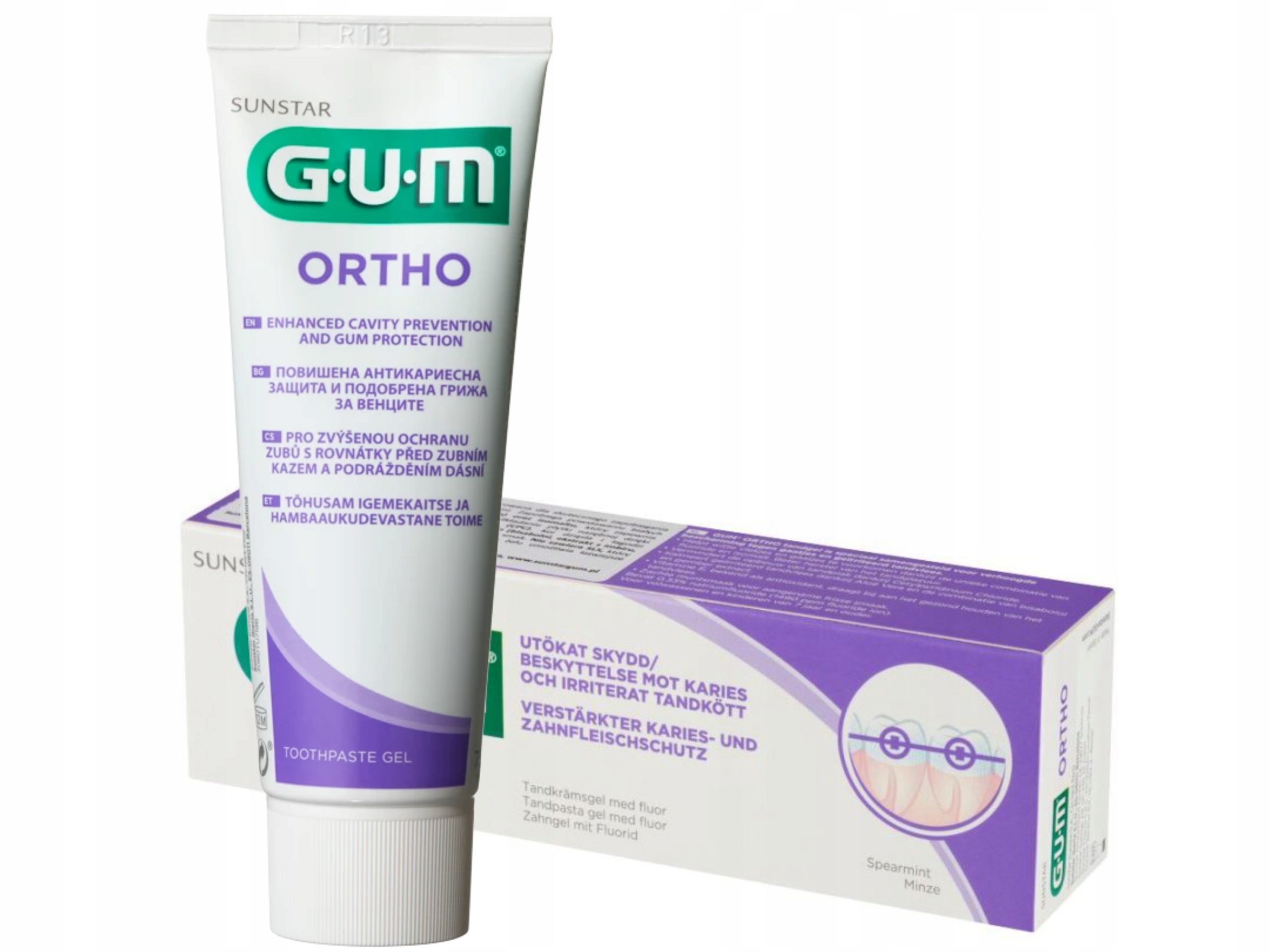GUM ORTHO Gel Dentifrice Fluoré 75ml -