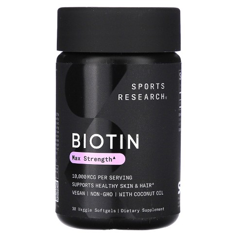 SR Biotine à l'huile de noix de coco, 10 000 µg, 30 capsules à enveloppe molle végétariennes