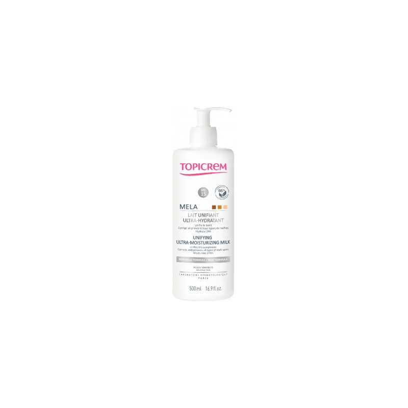 Topicrem MELA Lait Unifiant Ultra-Hydratant 500 ml | Pharmacie Agnes Praden
