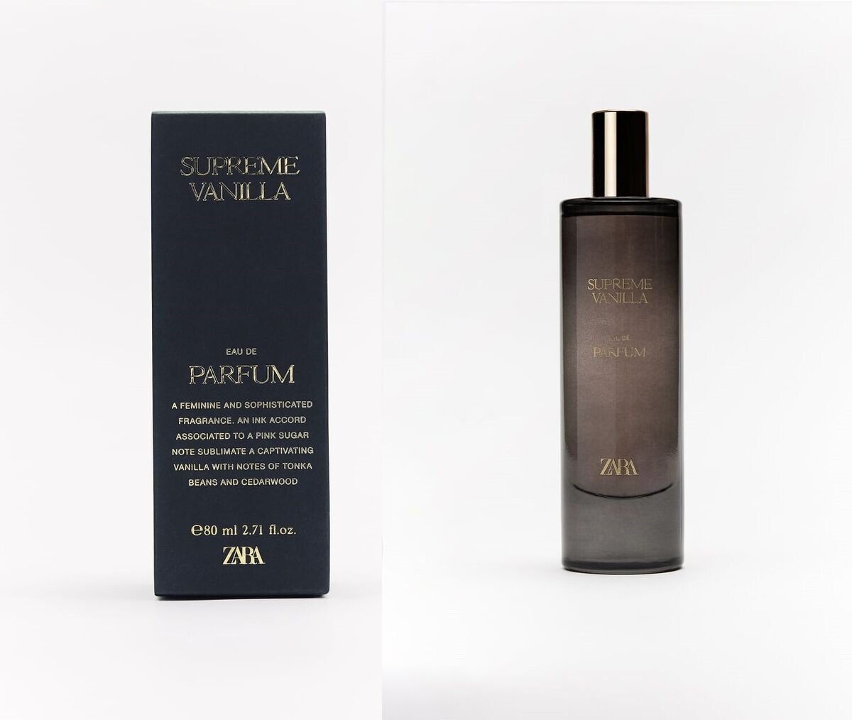 Eau de parfum femme Zara Supreme Vanilla EDP 80 ml