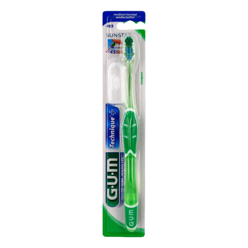 Gum technique+ brosse à dents medium compacte 493 - Pharmacie Cap3000