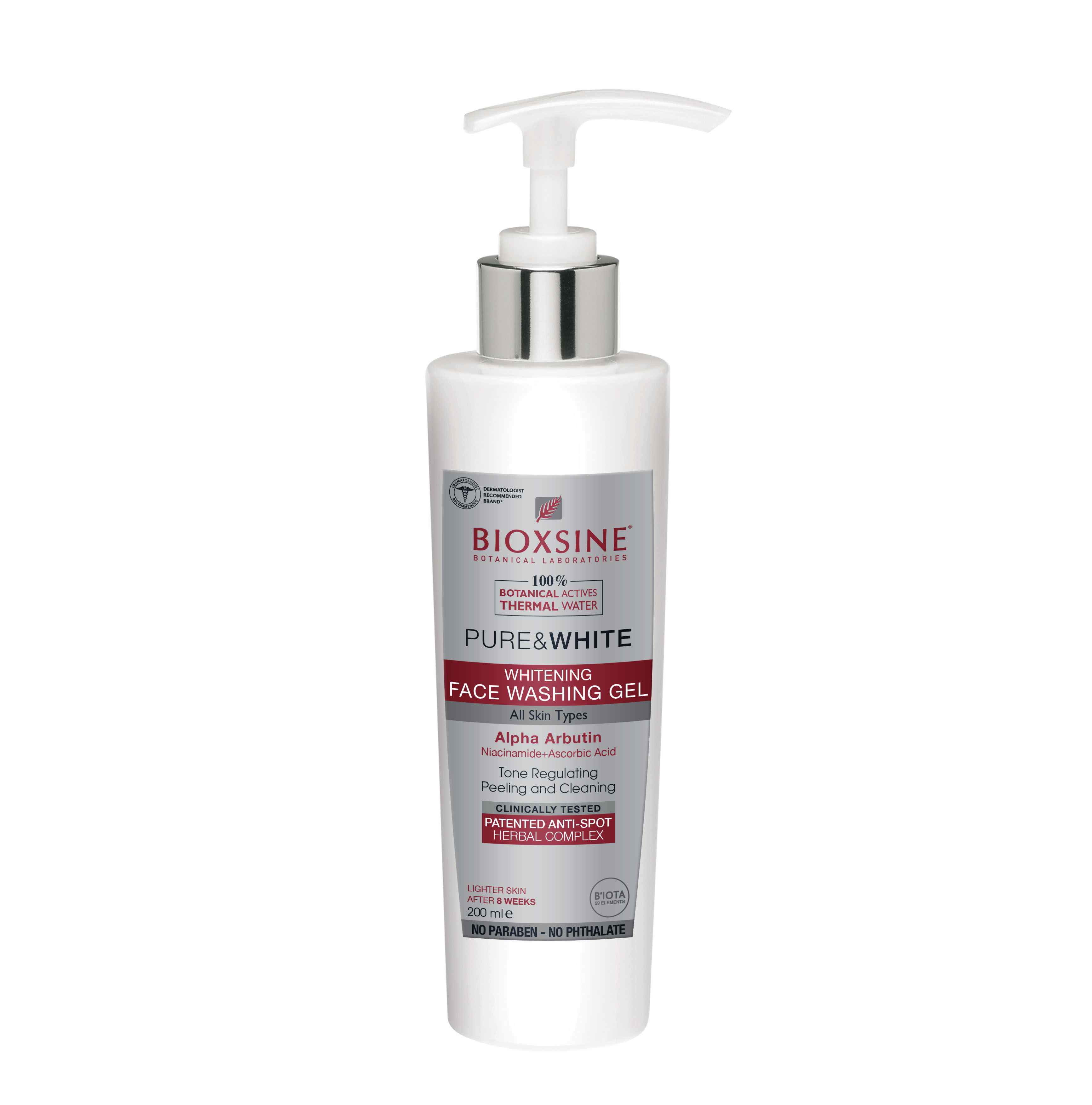 Bioxsine Pure&White wybielający żel do mycia twarzy, 200 ml | Dr.Max Drogeria
